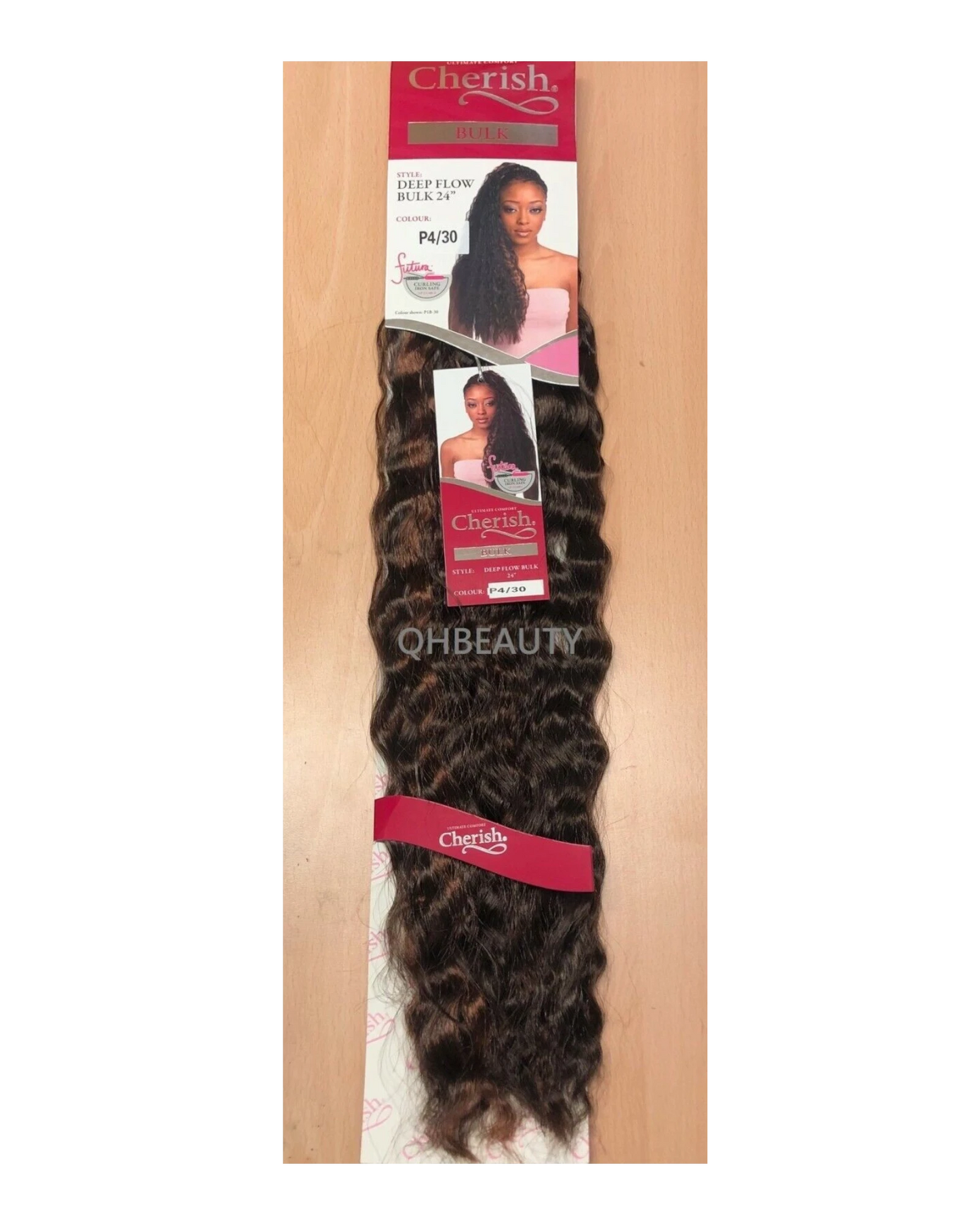 CHERISH SYNTHETIC BULK CROCHET BRAID CURLY HAIR EXTENSION - DEEP FLOW 24 inch