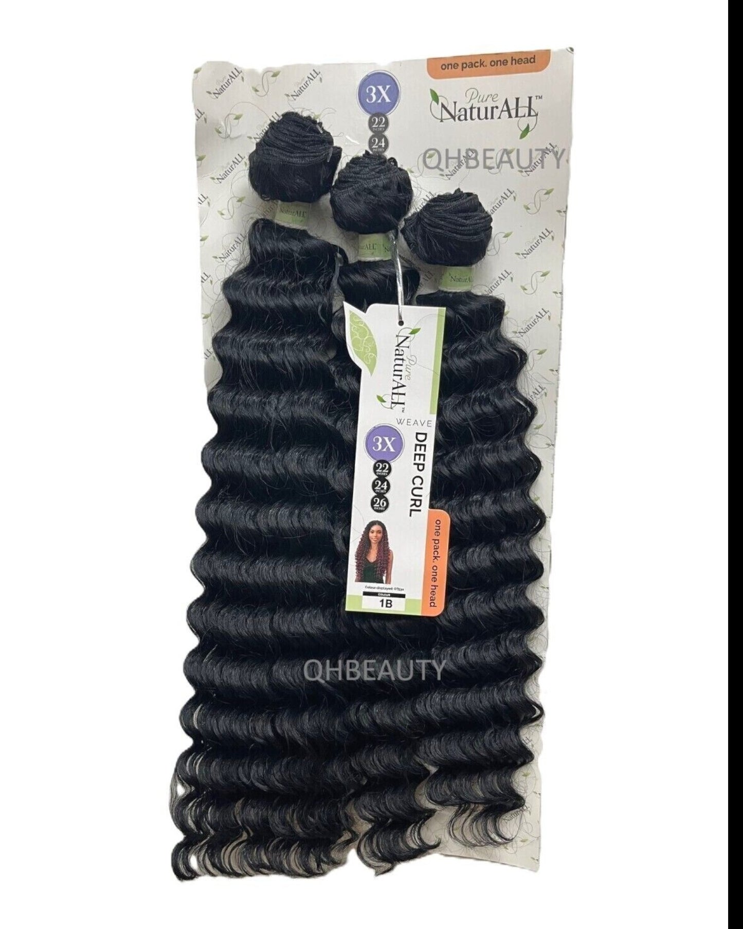 NaturALL SYNTHETIC CURLY HAIR EXTENSION 3 PCS WEAVE - DEEP CURL 22/24/26 INCHES