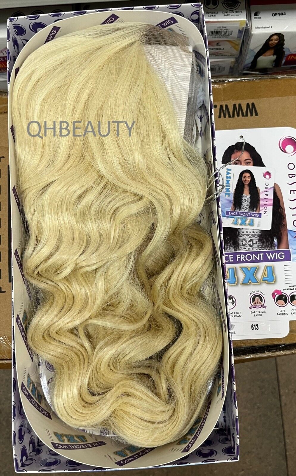 Obsession Synthetic Swiss HD 4x4 Lace Front Free Part Curly Hair Wig - JASMINE