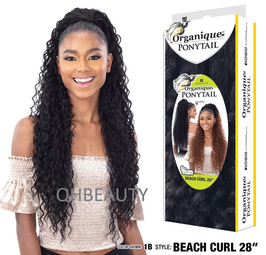 SNG Organique Synthetic Curly Drawstring Hair Ponytail - BEACH CURL 28 Inches