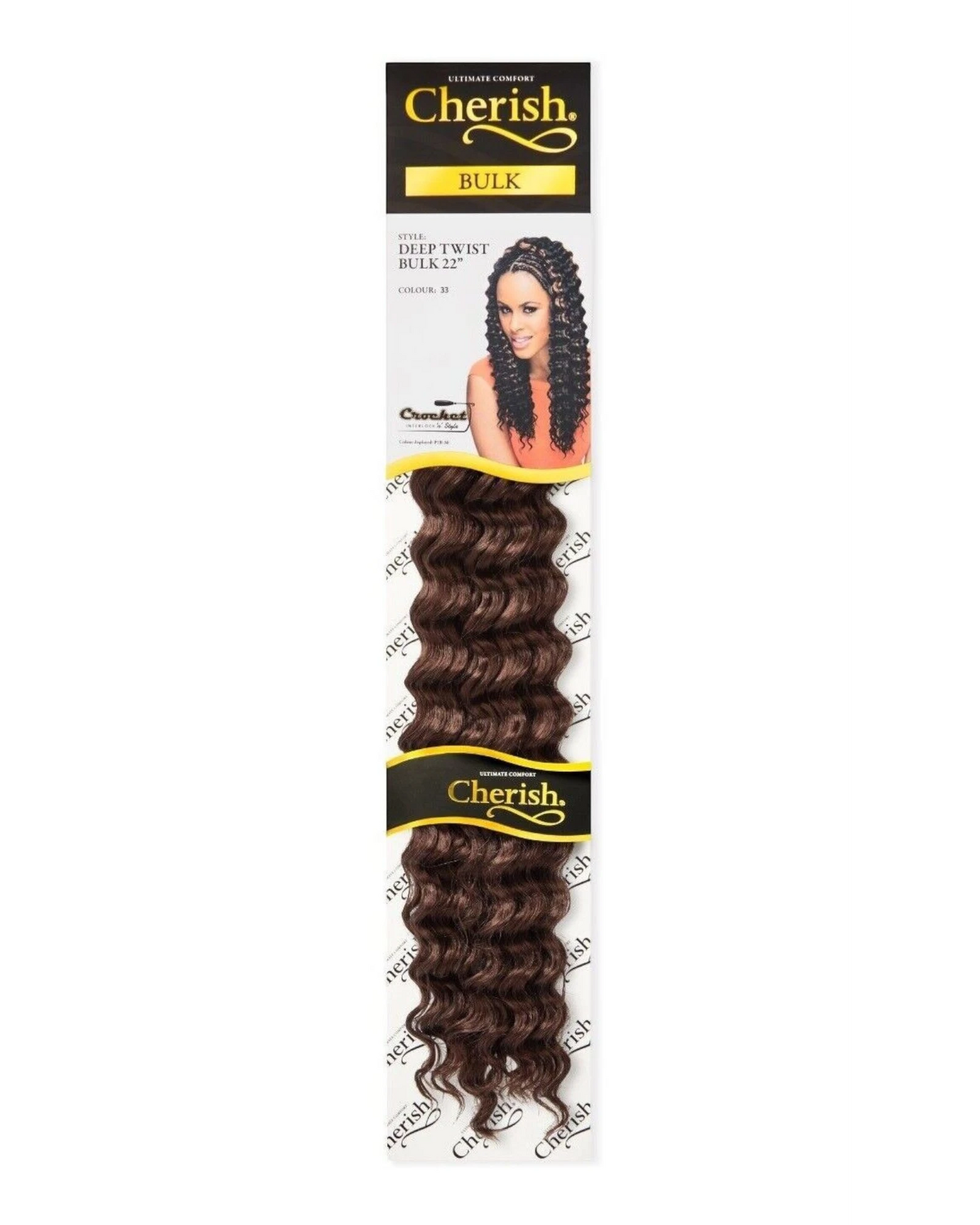 CHERISH SYNTHETIC BULK CROCHET CURLY HAIR EXTENSION BRAIDS - DEEP TWIST 22 INCH