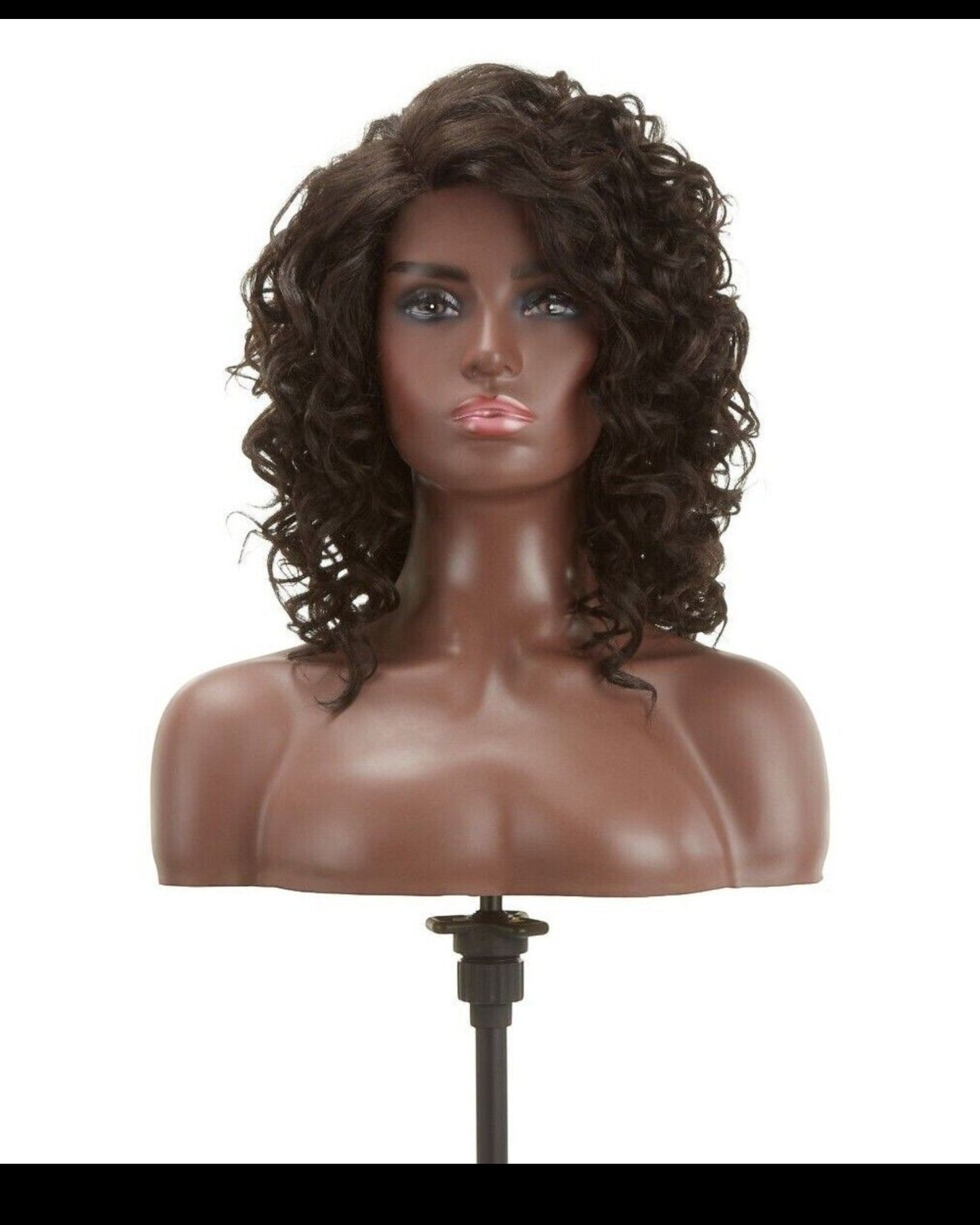 Impression Synthetic Hand Made Invisible L Part Curly Hair Lace Wig - MIA