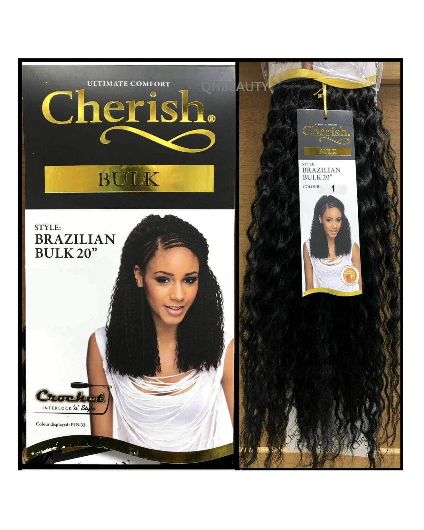 Cherish Synthetic Crochet Braid Curly Hair Extension Style - Brazilian Bulk 20"
