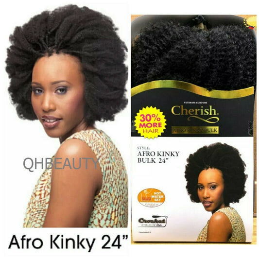 CHERISH SYNTHETIC BULK BRAIDING CROCHET NEW HAIR EXTENSIONS - AFRO KINKY 24 INCH