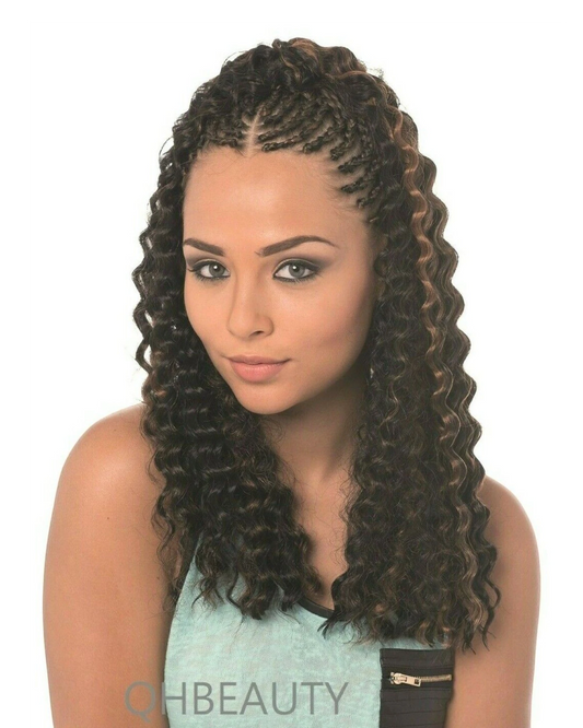 IMPRESSION SYNTHETIC CROCHET CURLY HAIR EXTENSION BRAIDS - DEEP TWIST BULK 22"