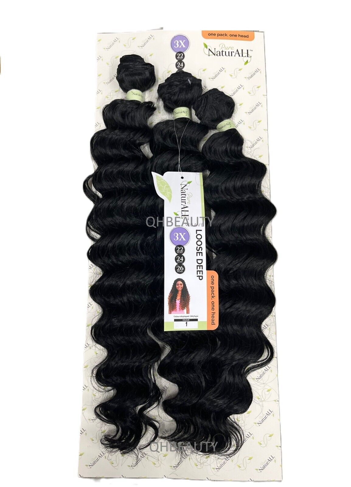 NaturALL SYNTHETIC CURLY HAIR EXTENSION 3 PCS WEAVE - LOOSE DEEP 22/24/26 INCHES