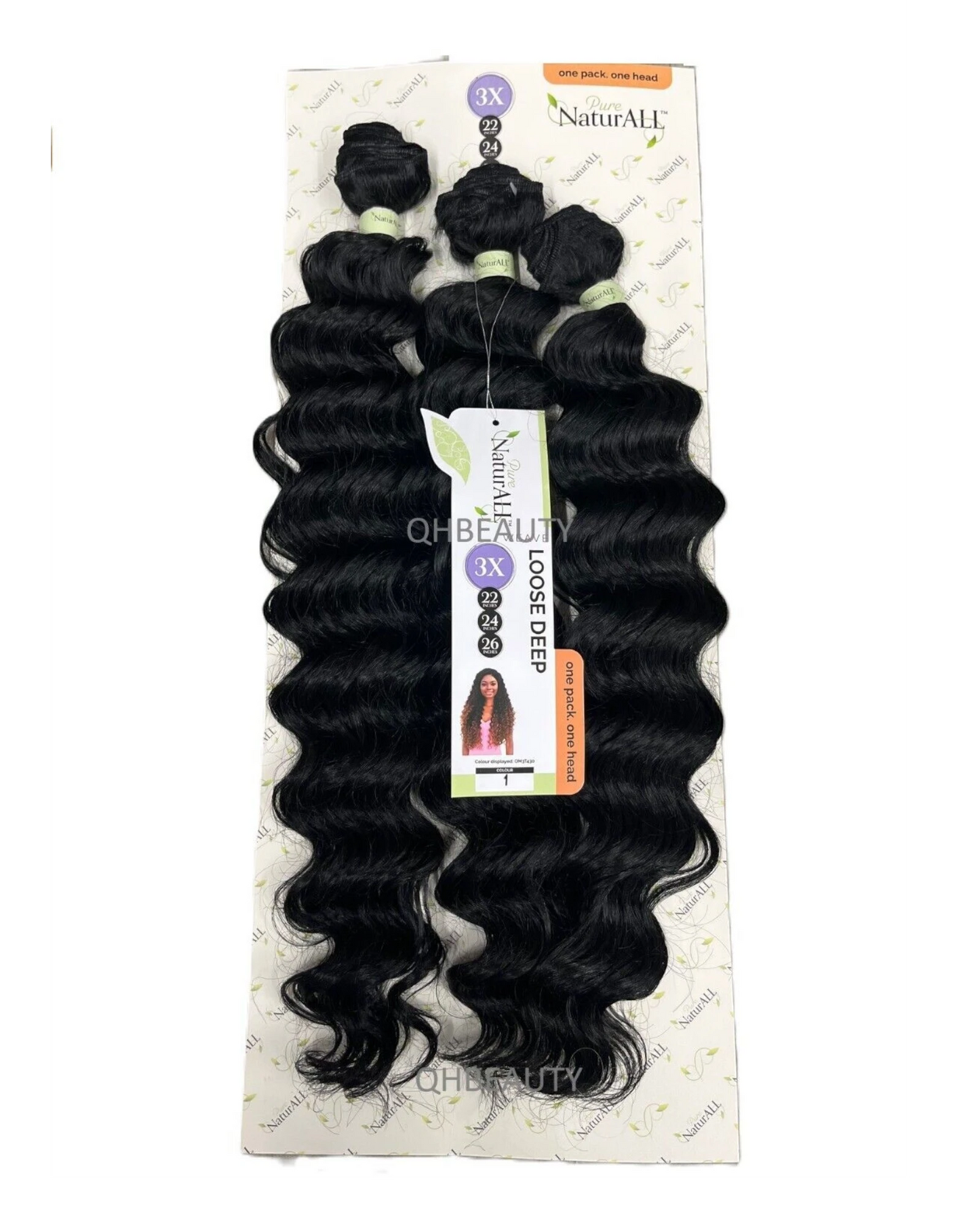 NaturALL SYNTHETIC CURLY HAIR EXTENSION 3 PCS WEAVE - LOOSE DEEP 22/24/26 INCHES