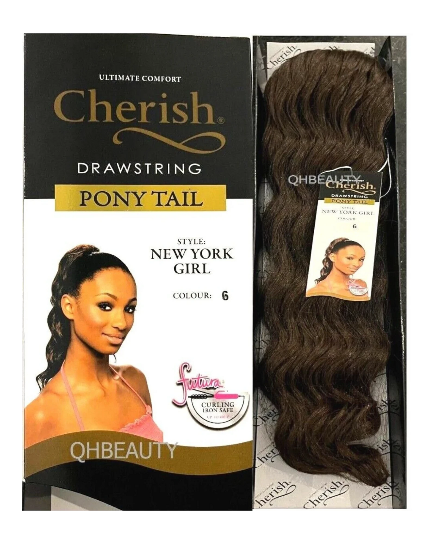 Cherish Synthetic Drawstring Long Curly Hair Extension Ponytail - New York Girl