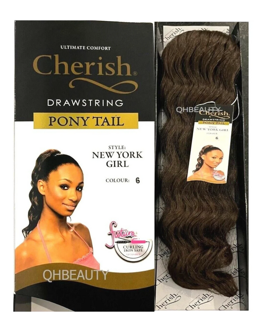 Cherish Synthetic Drawstring Long Curly Hair Extension Ponytail - New York Girl