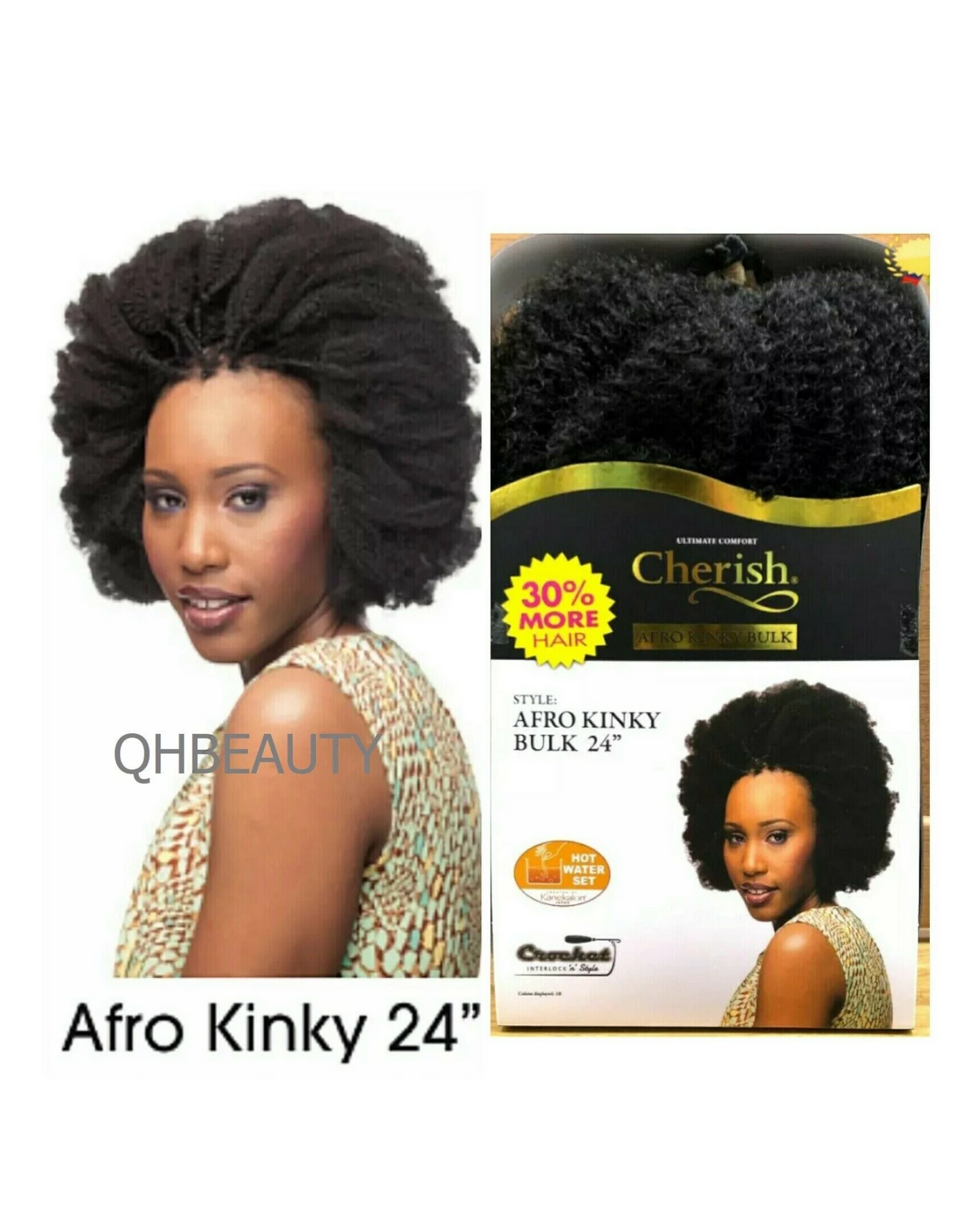 CHERISH SYNTHETIC BULK BRAIDING CROCHET NEW HAIR EXTENSIONS - AFRO KINKY 24 INCH