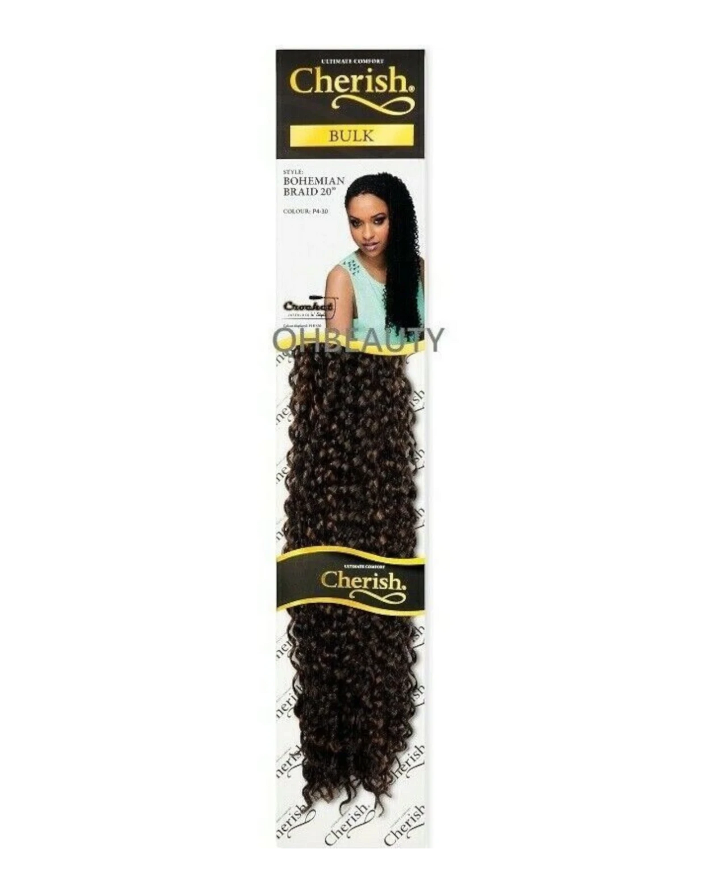 CHERISH SYNTHETIC CROCHET CURLY HAIR EXTENSION BRAID - BOHEMIAN BULK 20 INCH