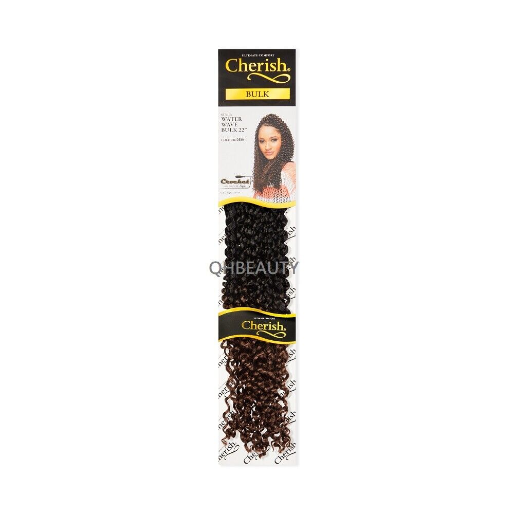 CHERISH SYNTHETIC BULK CROCHET BRAID TIGHT CURL HAIR EXTENSION - WATER WAVE 22"