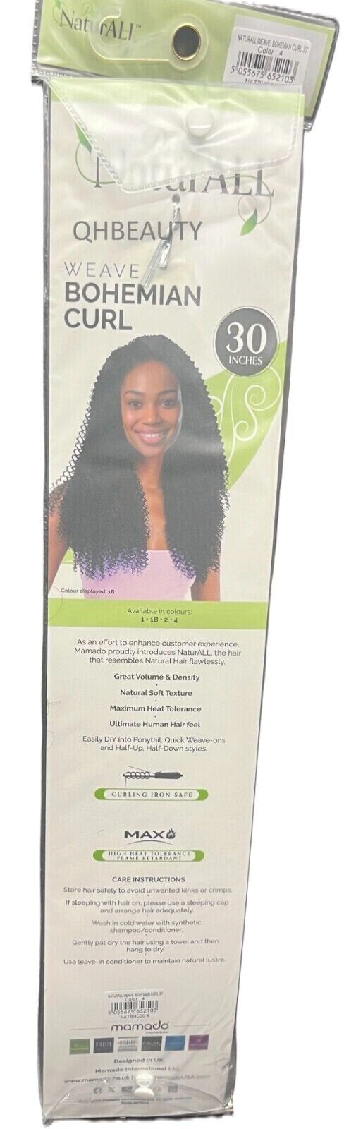 NaturALL SYNTHETIC CURLY HAIR EXTENSION WEAVE - BOHEMIAN CURL WEAVE 30 INCHES