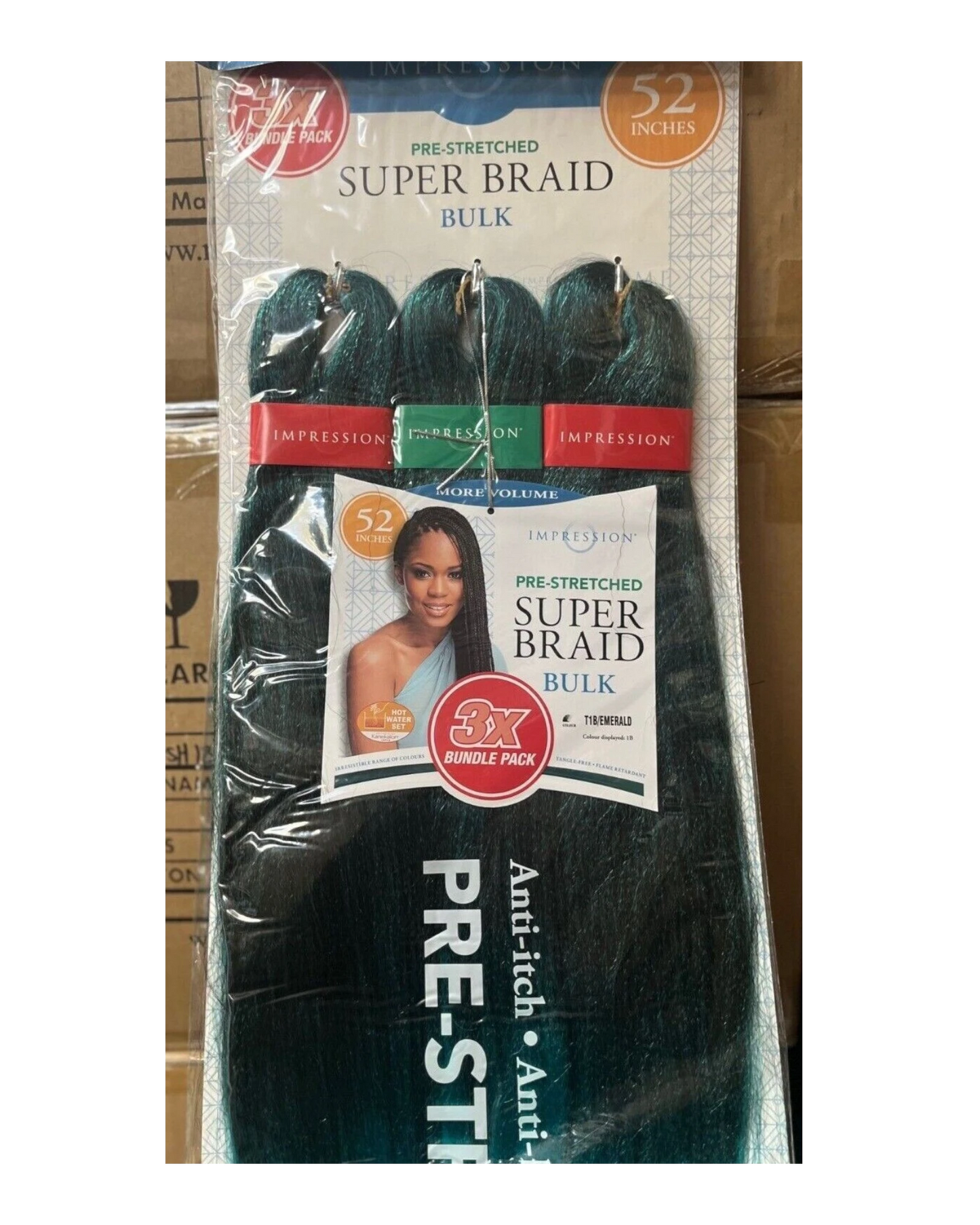 Impression Synthetic 3 X Bundle Pack Crochet Hair Extensions - Super Braid 52 "