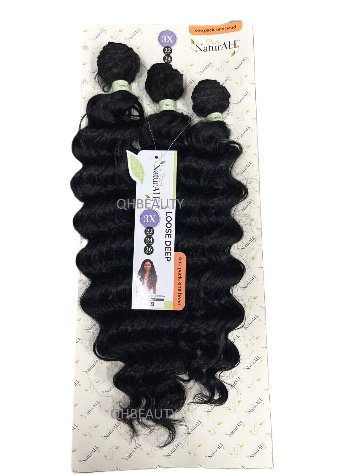NaturALL SYNTHETIC CURLY HAIR EXTENSION 3 PCS WEAVE - LOOSE DEEP 22/24/26 INCHES
