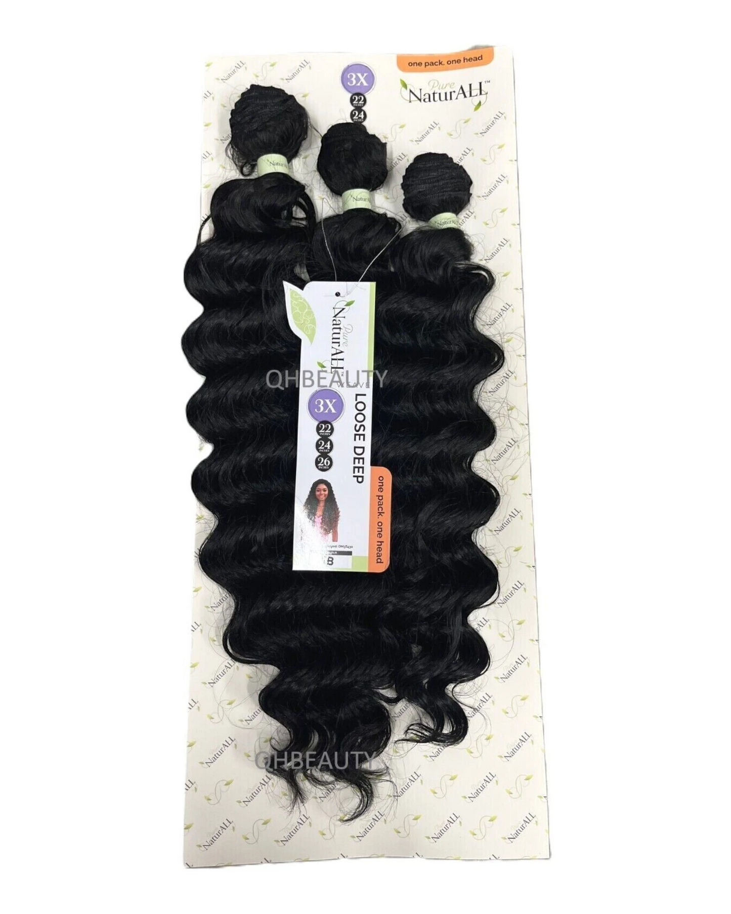 NaturALL SYNTHETIC CURLY HAIR EXTENSION 3 PCS WEAVE - LOOSE DEEP 22/24/26 INCHES