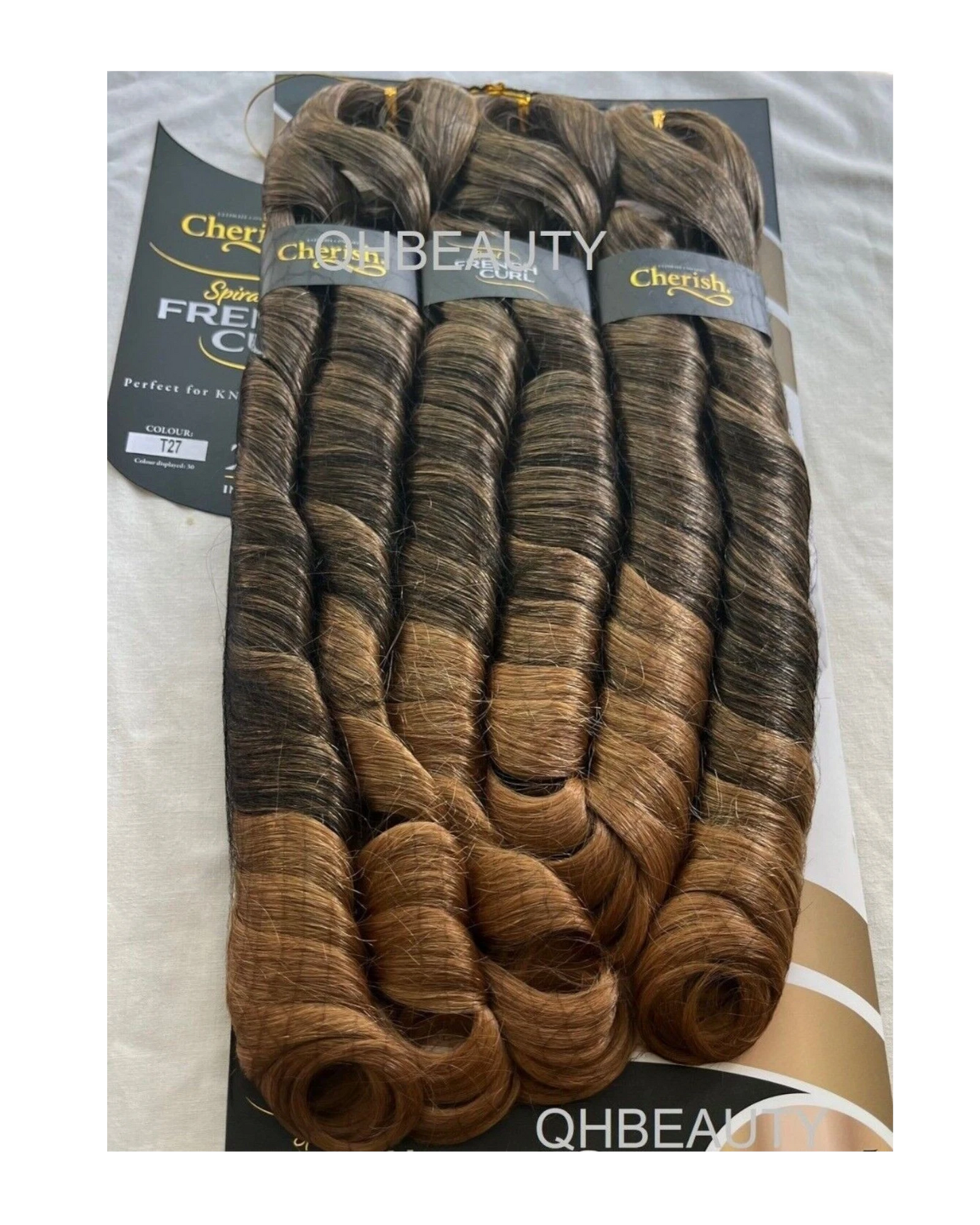 CHERISH SYNTHETIC HAIR EXTENSION BRAID - 3 x SPIRAL FRENCH CURL 22 & 28 INCHES