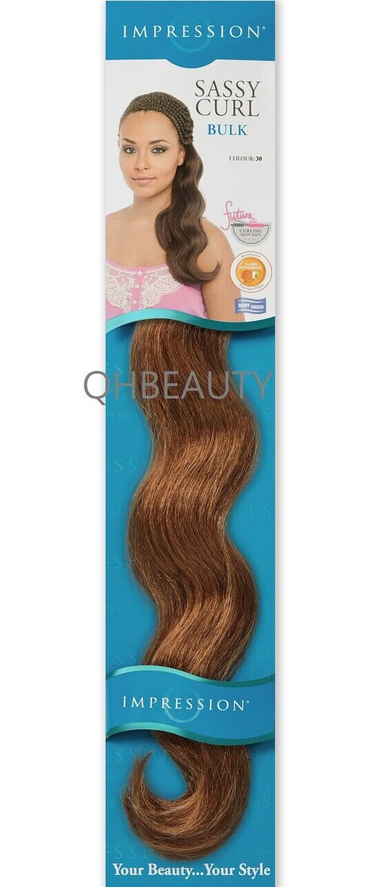 IMPRESSION SYNTHETIC HAIR EXTENSION BRAIDS SASSY CURL BULK 20" ( Freetress Copy)