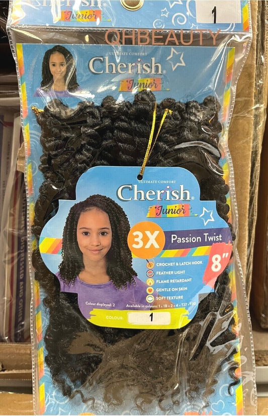 CHERISH SYNTHETIC JUNIOR KIDS CROCHET BRAID HAIR EXTENSION - PASSION TWIST 8 ''