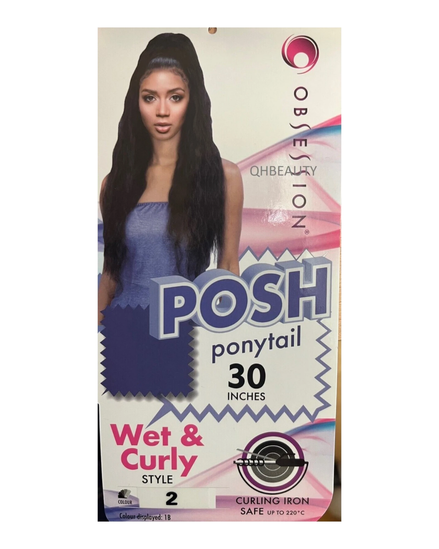 OBSESSION SYNTHETIC DRAWSTRING WET & CURLY LONG HAIR PONYTAIL - POSH 30"