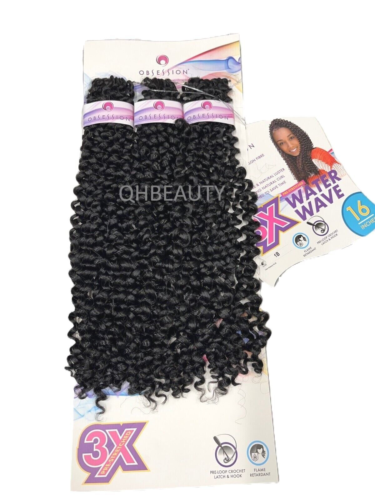 Obsession Synthetic Crochet Tight Curl Hair Extension Braid - WATER WAVE 16 inch