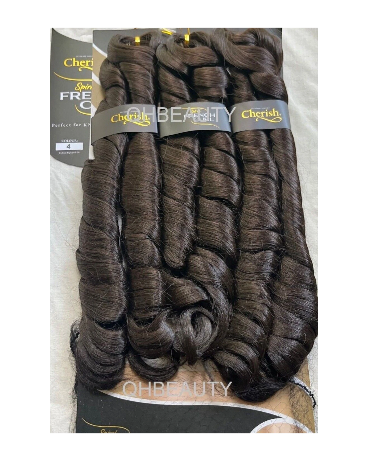 CHERISH SYNTHETIC HAIR EXTENSION BRAID - 3 x SPIRAL FRENCH CURL 22 & 28 INCHES