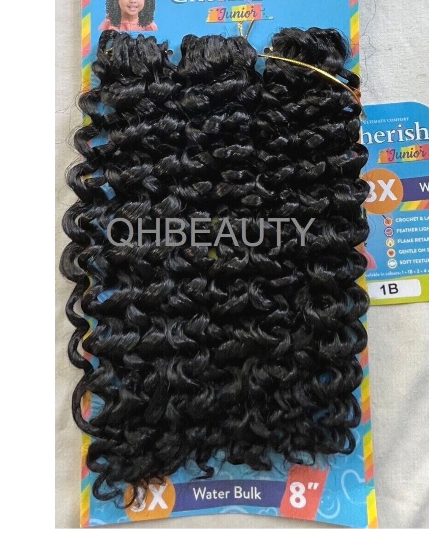 CHERISH SYNTHETIC JUNIOR KIDS CROCHET BRAID HAIR EXTENSION - 3 X WATER BULK 8''