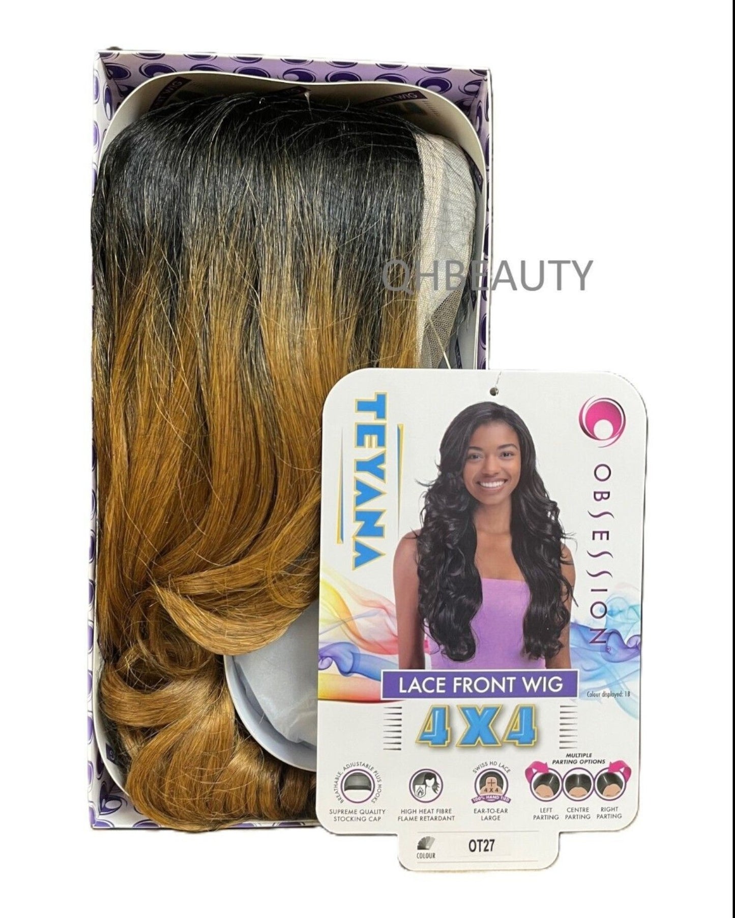Obsession Synthetic Swiss HD 4x4 Lace Front Free Part Curly Hair Wig - TEYANA