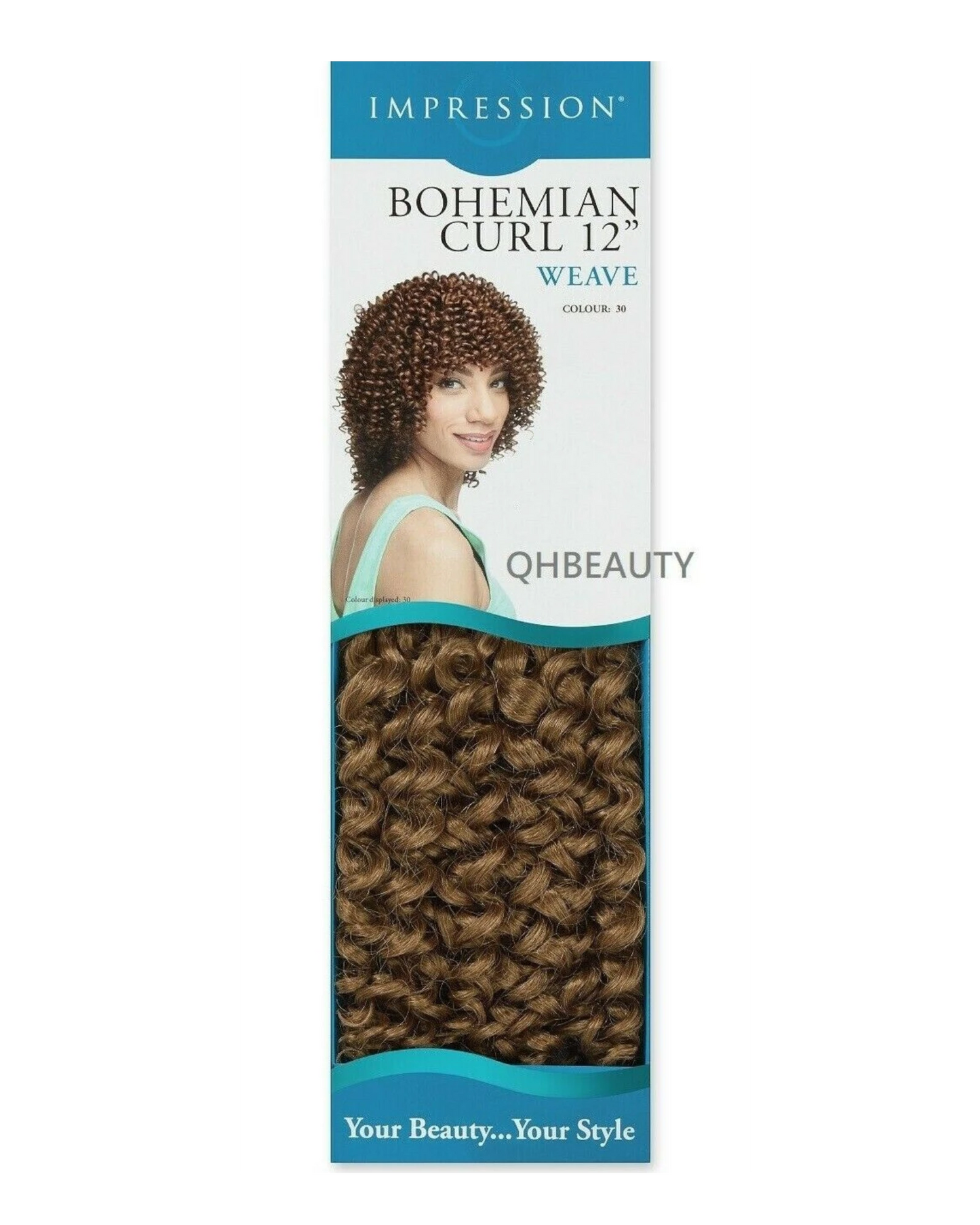 IMPRESSION SYNTHETIC SHORT CURLY HAIR EXTENSION WEAVE - BOHEMIAN CURL12 INCH