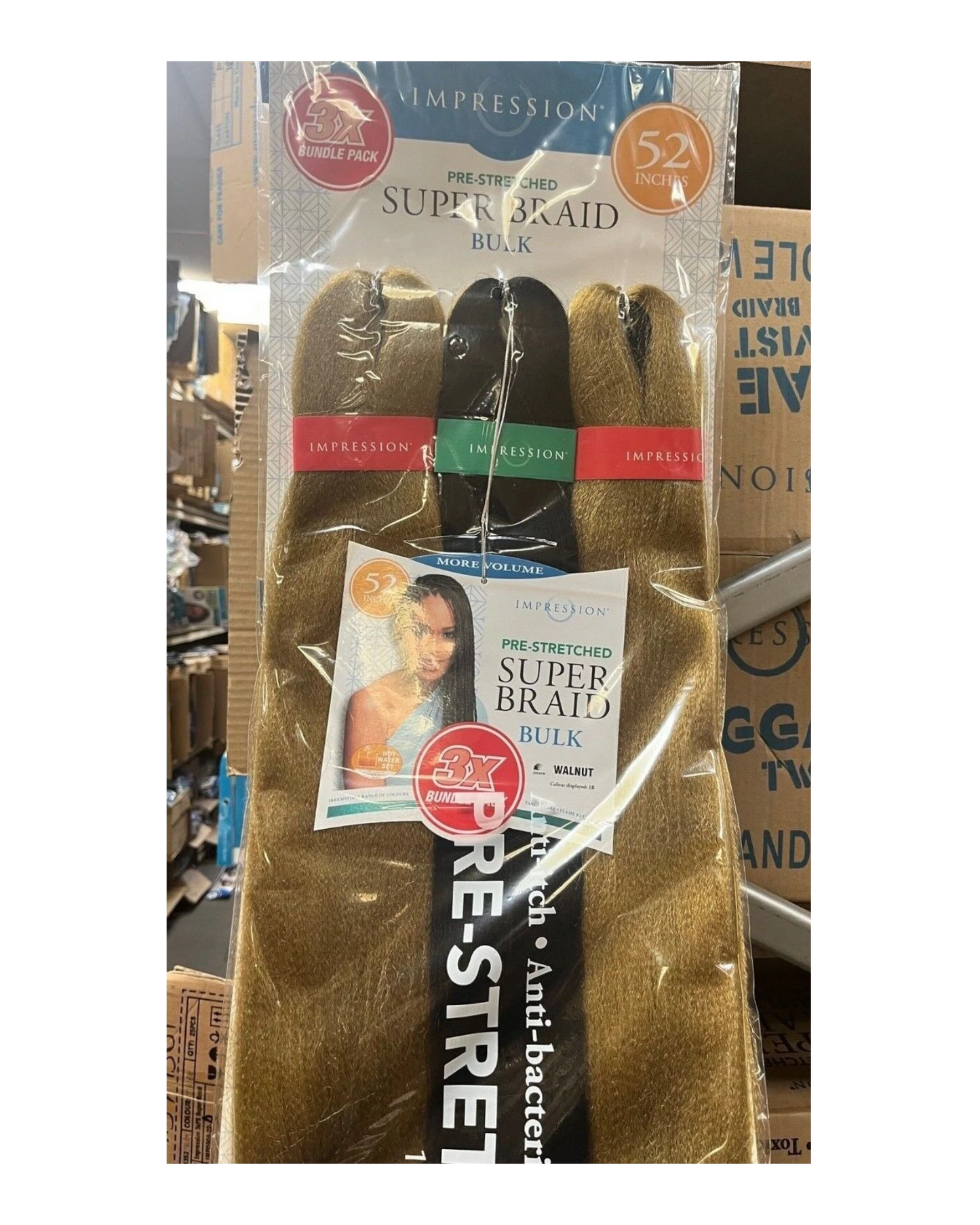 Impression Synthetic 3 X Bundle Pack Crochet Hair Extensions - Super Braid 52 "