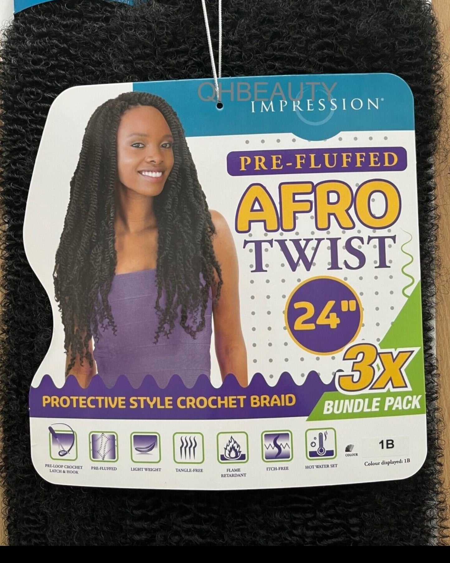 IMPRESSION SYNTHETIC CUBAN BRAIDING HAIR EXTENSION PRE FLUFFED - AFRO TWIST 24''