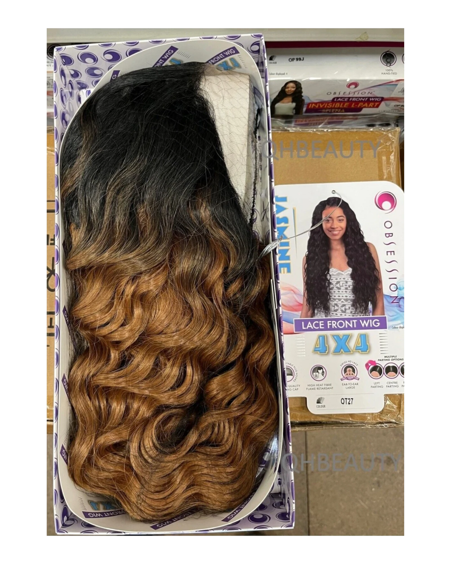 Obsession Synthetic Swiss HD 4x4 Lace Front Free Part Curly Hair Wig - JASMINE