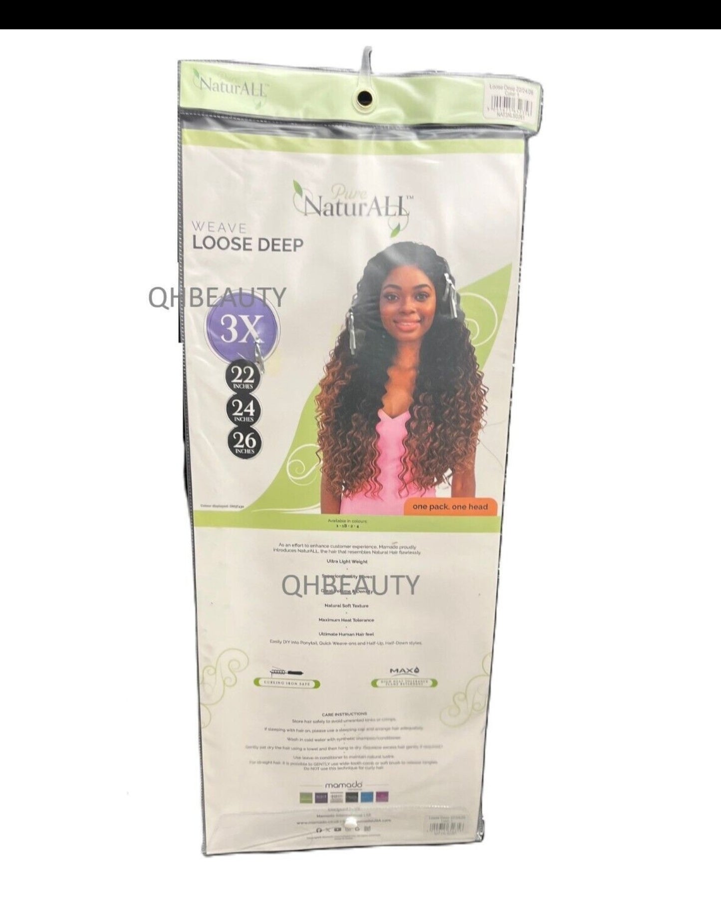 NaturALL SYNTHETIC CURLY HAIR EXTENSION 3 PCS WEAVE - LOOSE DEEP 22/24/26 INCHES