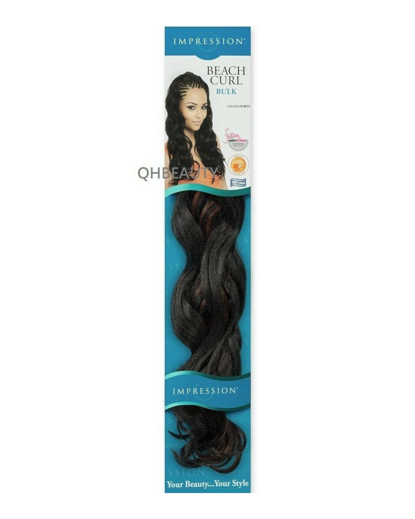 IMPRESSION SYNTHETIC HAIR EXTENSION CURLY CROCHET BRAID - BEACH CURL 22