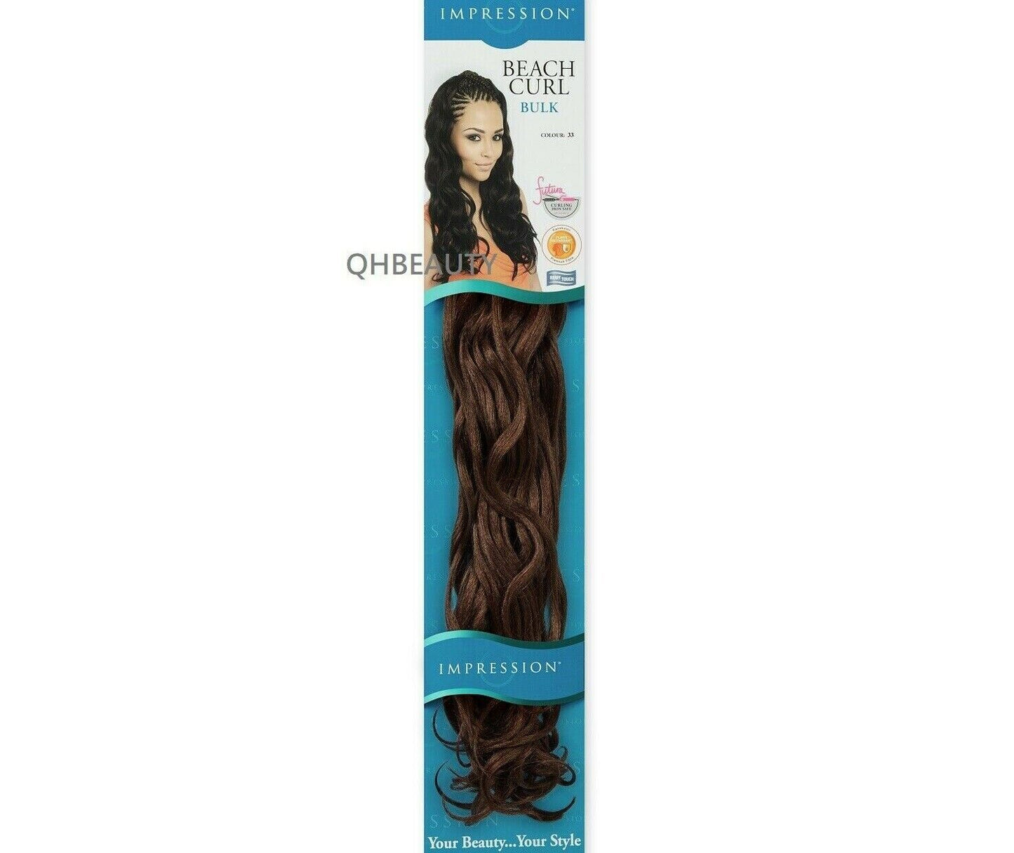 IMPRESSION SYNTHETIC HAIR EXTENSION CURLY CROCHET BRAID - BEACH CURL 22