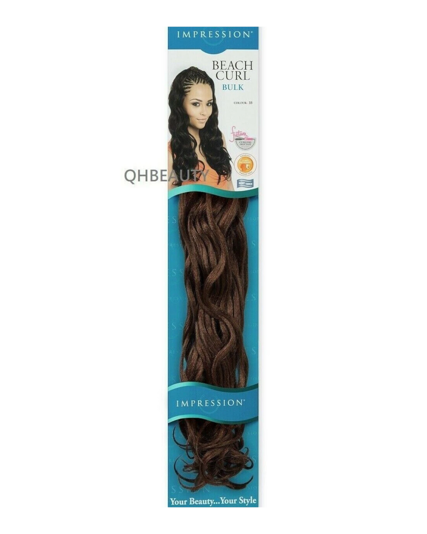 IMPRESSION SYNTHETIC HAIR EXTENSION CURLY CROCHET BRAID - BEACH CURL 22