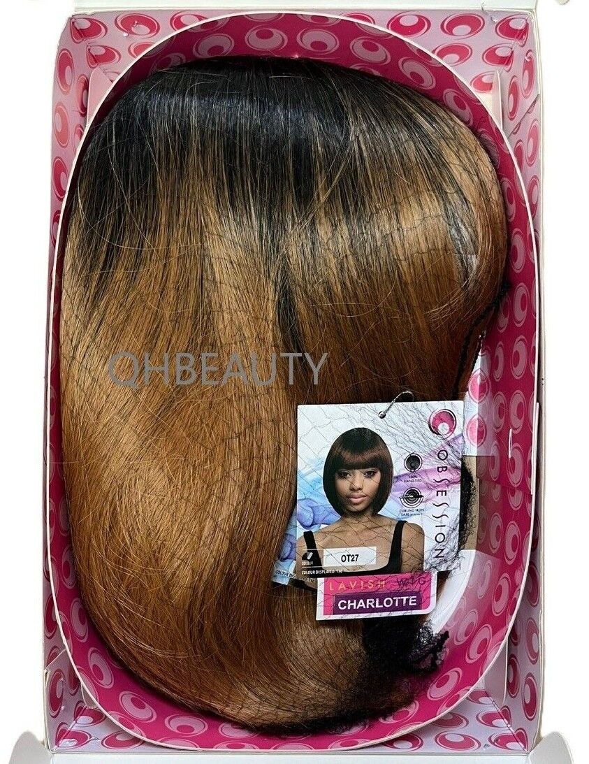 Obsession Synthetic Lavish Straight Bob Bangs 100% Hand Tied Hair Wig  CHARLOTTE