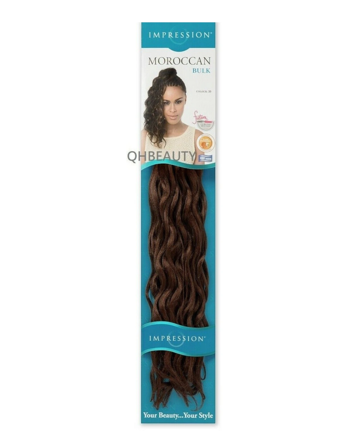 IMPRESSION SYNTHETIC CURLY CROCHET HAIR EXTENSION BRAIDS - MOROCCAN BULK 20 INCH