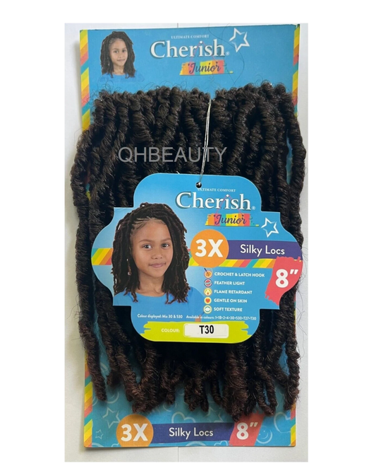 CHERISH SYNTHETIC JUNIOR KIDS CROCHET BRAID HAIR EXTENSION - SILKY LOCS 8 INCH