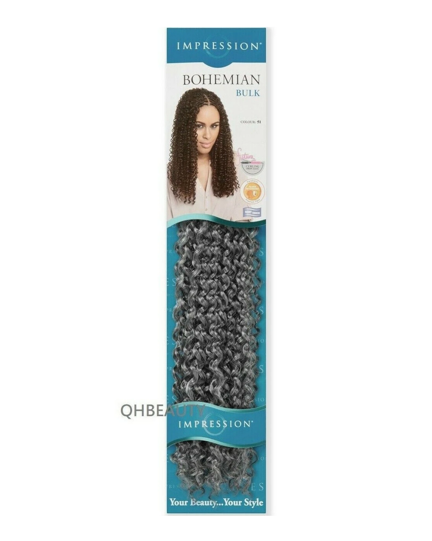 IMPRESSION SYNTHETIC CROCHET CURLY BRAID HAIR EXTENSION - BOHEMIAN 20 INCHS
