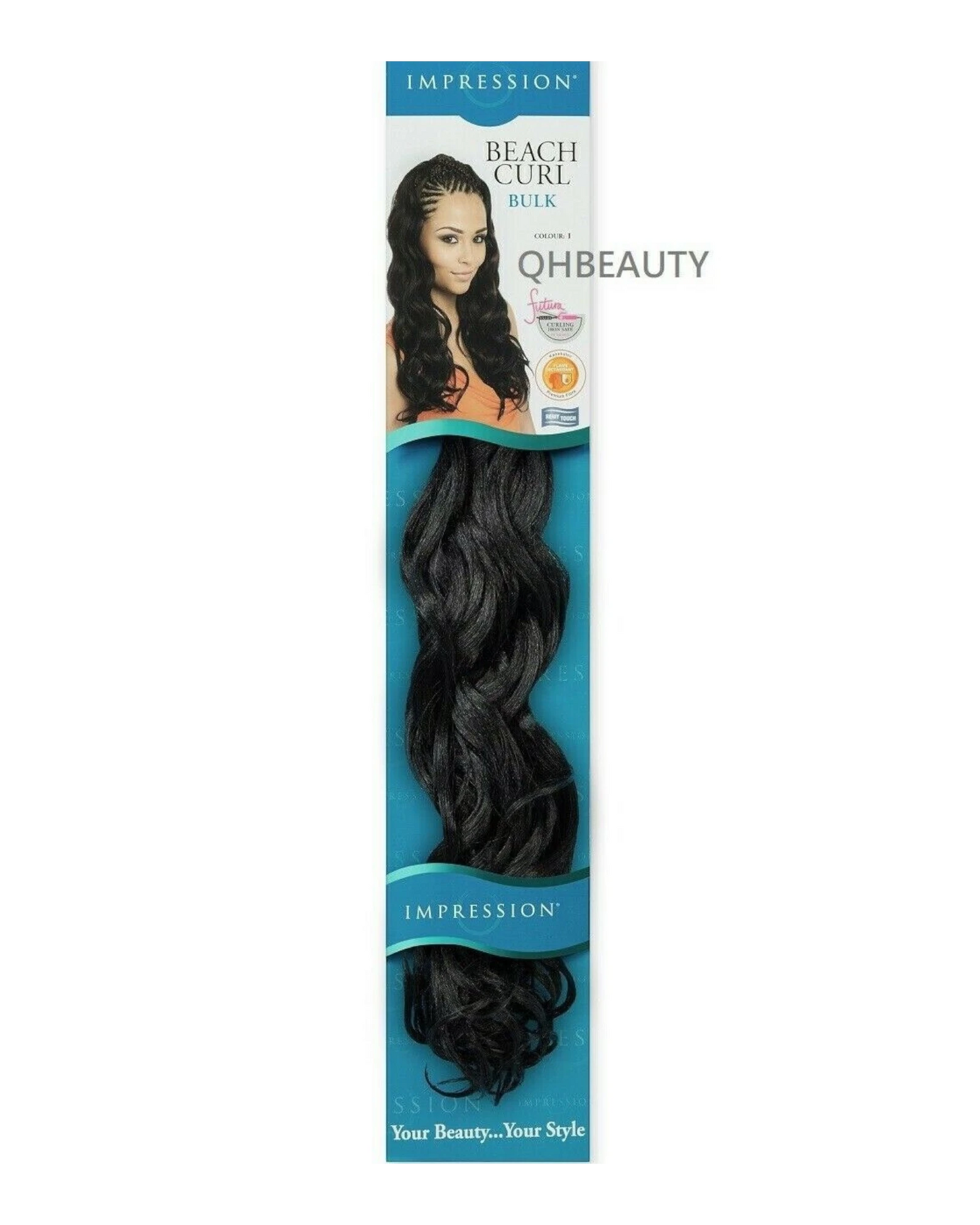 IMPRESSION SYNTHETIC HAIR EXTENSION CURLY CROCHET BRAID - BEACH CURL 22