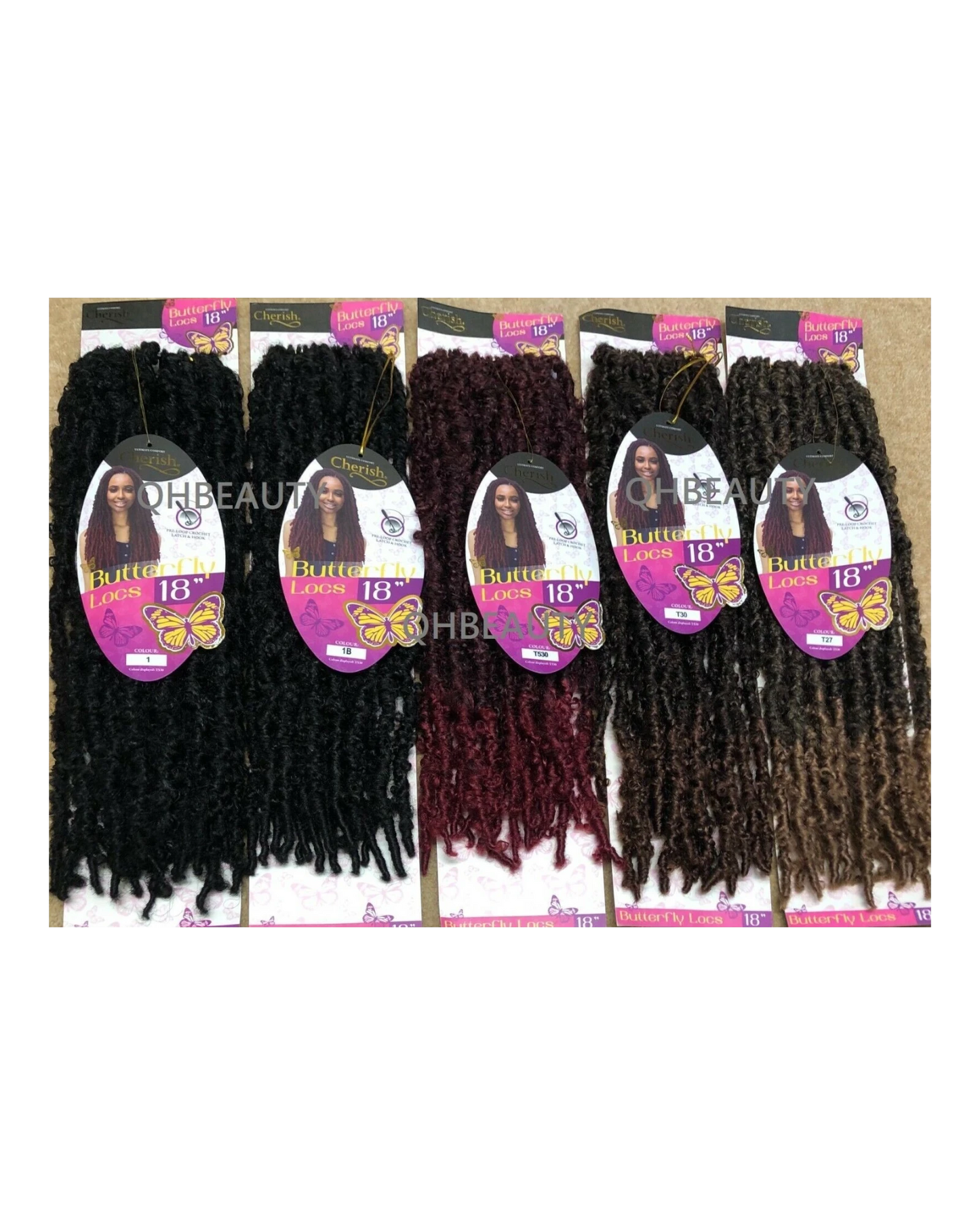 CHERISH SYNTHETIC CROCHET LONG HAIR EXTENSION PRE LOOP BRAID - BUTTERFLY LOC 18"