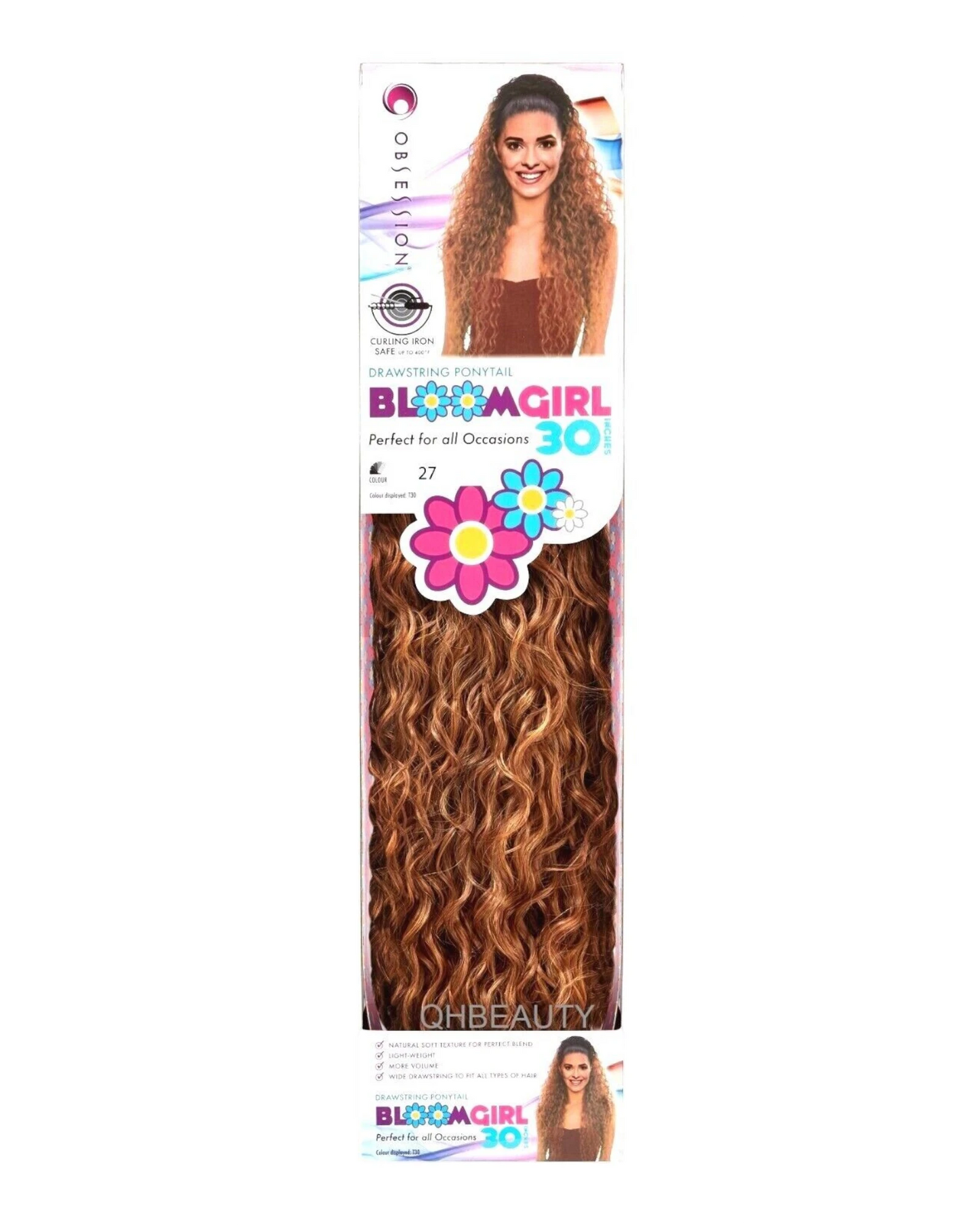 OBSESSION SYNTHETIC DRAWSTRING CURLY LONG HAIR PONYTAIL - BLOOM GIRL 20''  30''