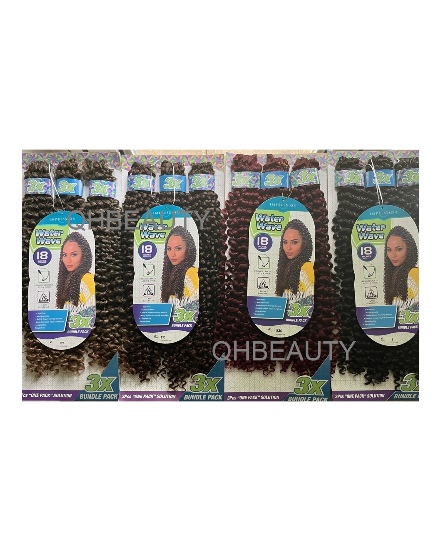 Impression Synthetic Crochet Hair Extension Braid 3x WATER WAVE BRAID 14 & 18 ''