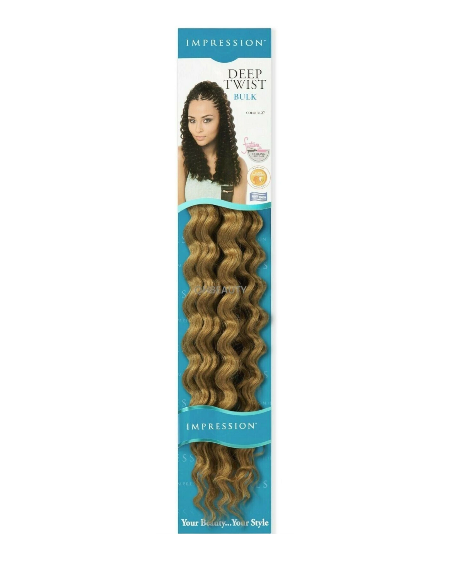 IMPRESSION SYNTHETIC CROCHET CURLY HAIR EXTENSION BRAIDS - DEEP TWIST BULK 22"
