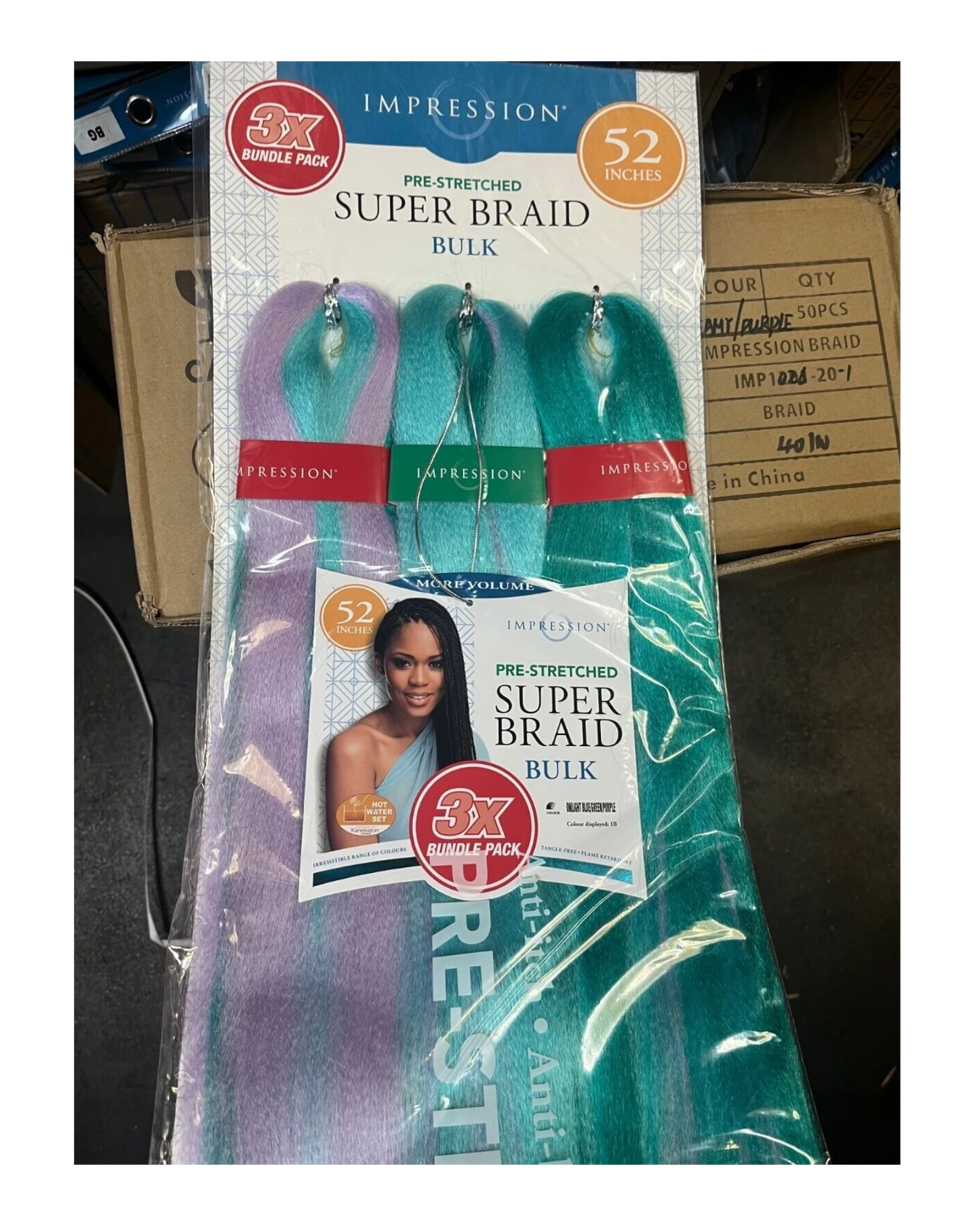 Impression Synthetic 3 X Bundle Pack Crochet Hair Extensions - Super Braid 52 "