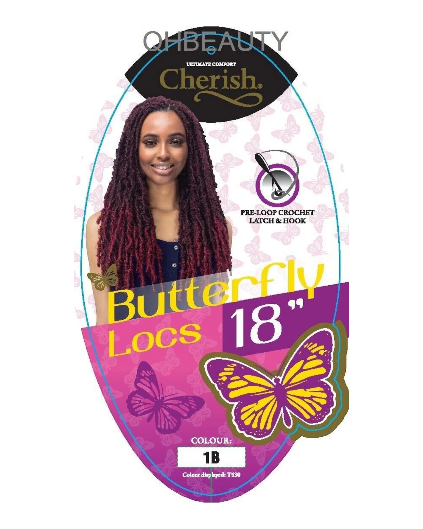 CHERISH SYNTHETIC CROCHET LONG HAIR EXTENSION PRE LOOP BRAID - BUTTERFLY LOC 18"