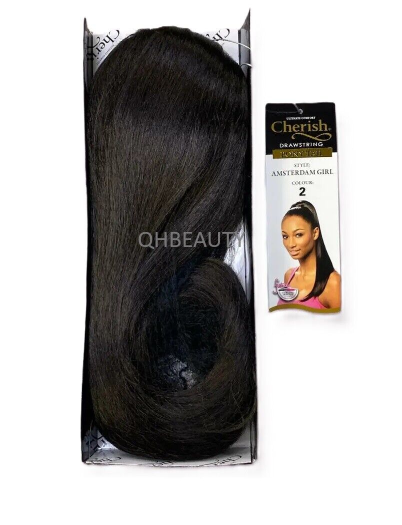 Cherish Synthetic Straight Drawstring Long Natural Ponytail - Amsterdam Girl
