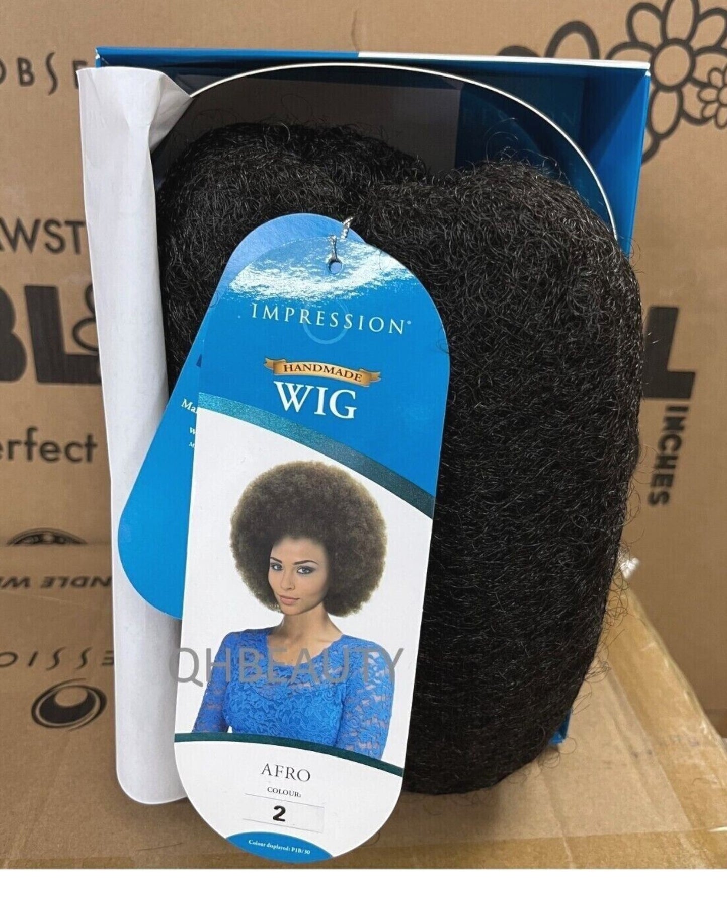 Impression Synthetic Hand Made Cuban Afro Curl Style Hair Wig - AFRO
