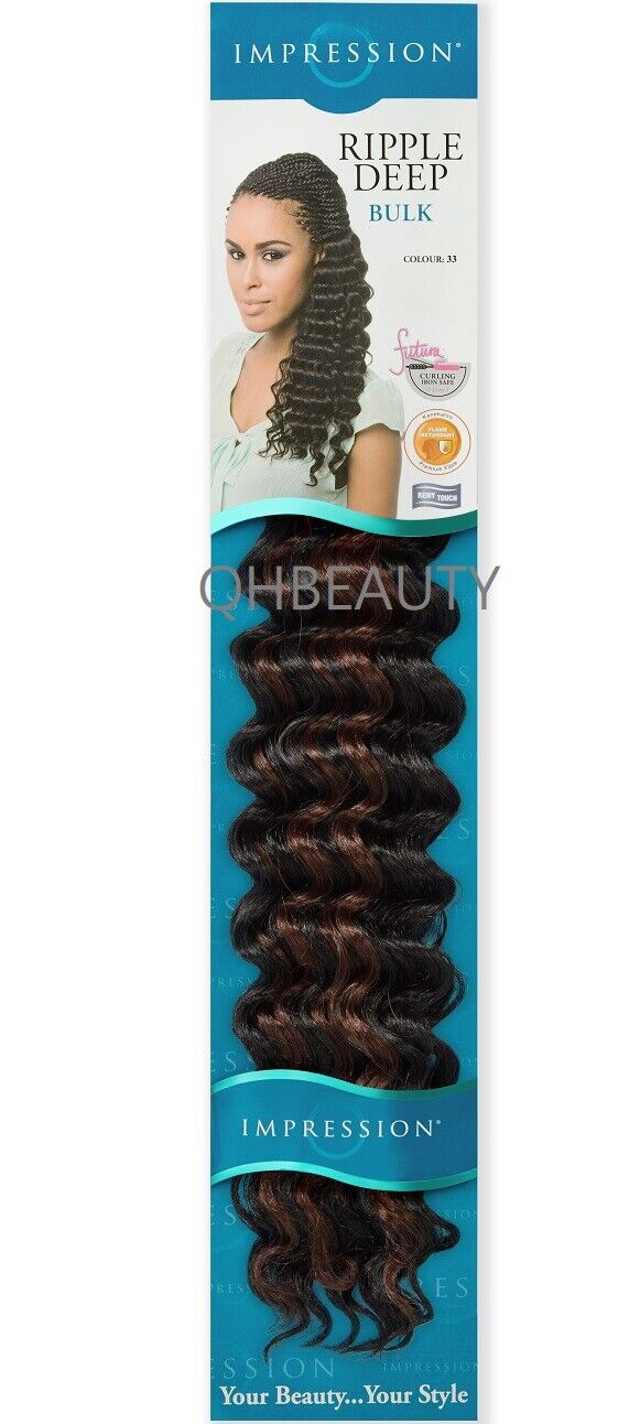 IMPRESSION SYNTHETIC HAIR EXTENSION CROCHET CURLY BRAID - RIPPLE DEEP 20 INCH
